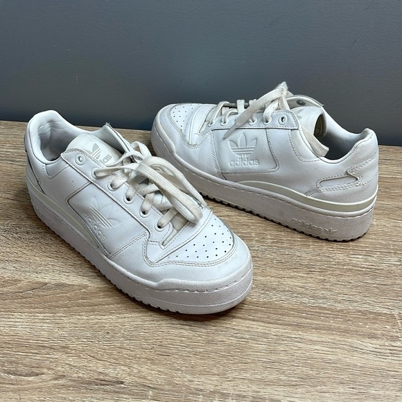 Adidas Forum Bold Sneakers Triple White Basketball 80’s Retro Athletic Size 8.5 - Picture 12 of 12
